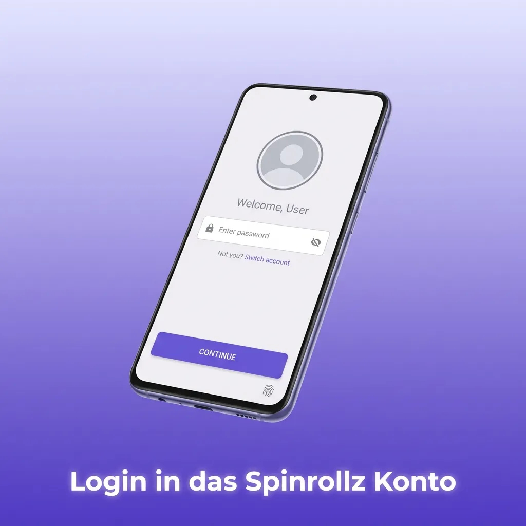 Spinrollz Login-Fenster zur Eingabe von Benutzername und Passwort.