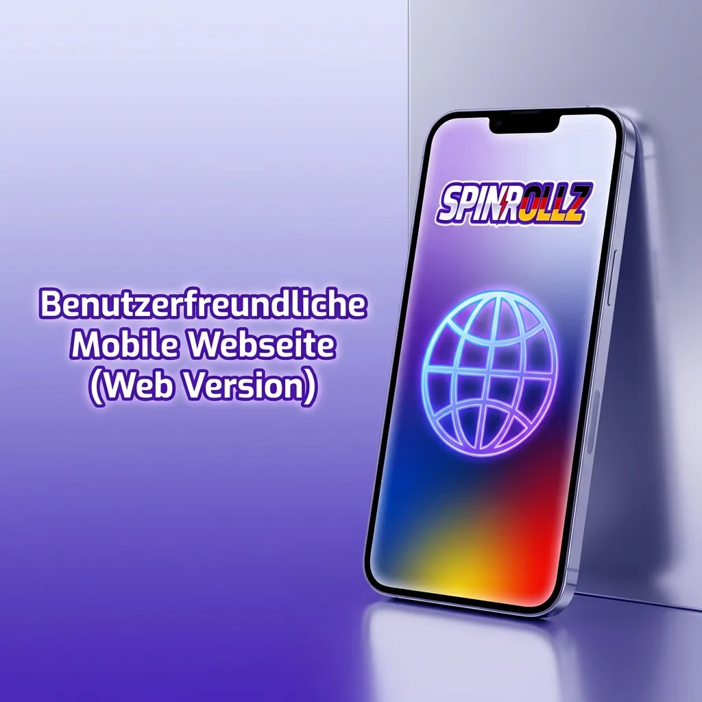 Benutzerfreundliche mobile Webseite von Spinrollz Casino auf einem Smartphone.