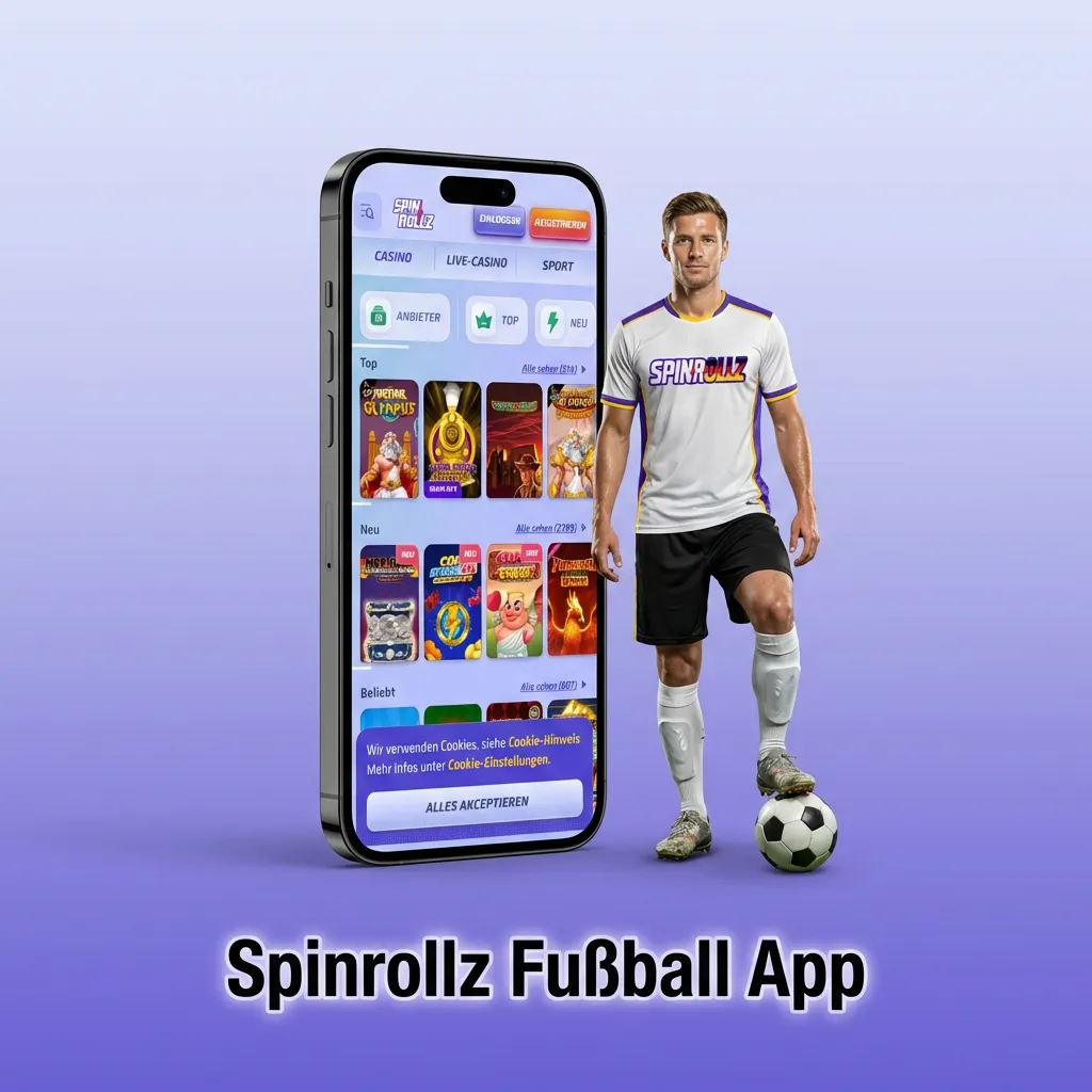 Spinrollz Fußball App auf dem Smartphone für mobile Sportwetten.