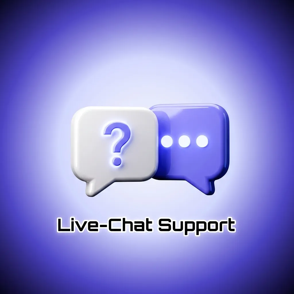 Symbol für den 24/7 Live-Chat Support zur schnellen Kontaktaufnahme.